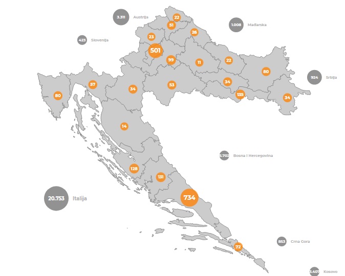 Potwierdzone przypadki zarażenia COVID 19 w Chorwacji